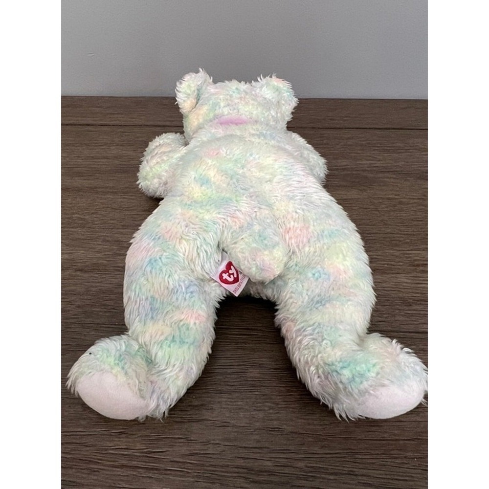 Vintage 2001 Ty Beanie Buddy TyLux Gumdrop the Multicolor Bear Pastel Plush Toy - Picture 3 of 8